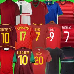 RONALDO Retro Soccer Jerseys 1998 1999 2010 2012 2002 2004 RUI COSTA FIGO NANI R. MEIRELES PEPE Classic Football Shirts Camisetas de futbol Portugal Vintage