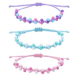 Macaron Colour Bead Woven Bracelet Princess Beaded Bracelet Party Friendship Student Kids Bracelet Fashion Jewellery