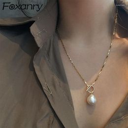 Chains Silver Color Necklace For Women Summer Trend Elegant Charm Pearl Pendant Party Jewelry Lover Gifts Wholesale