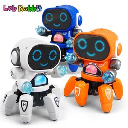 Intelligence toys Electric Dance Robot Toys Lighting Musical 6 Claws Octopus Kids Interactive Games Educational Electronic Pets Robots Gifts 230911