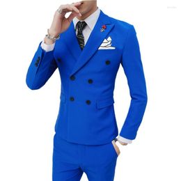 Men's Suits 2023 Coat Pants Dress Two-piece Korean Version Slim Fashion Trend Small Suit Men Jacket Youth