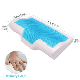 Butterfly Memory Foam Gel Pillow Summer Ice Cooling Health Cervical Protect Massage Orthopedic Pillows Comfort For Home Beddings327U