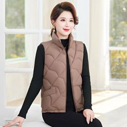 Women's Trench Coats Cotton Vest Coat Autumn Winter Stand-up Collar Waistcoat Down Jacket Sleeveless Padded Outwear Tops