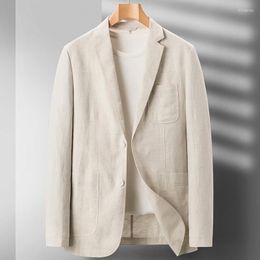 Men's Suits Spring And Summer Thin Mens Suit Jacket Blazers 2023 Arrivlas Business Slim Fit Linen Top Quality Striped Coats