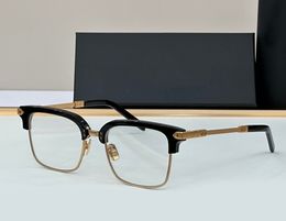 Gold Square Glasses Eyeglasses Frame Eyewear Half Frames Optical Glasses Transparent Lens Eyewear with Case