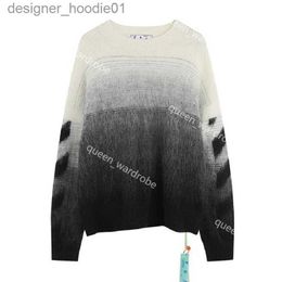 Mens Sweaters Off Arrow White Hoodies Designer Hoodie Mens Jumper Sweatshirt Streetwear Felpa Sweater Womens Mohair Sweaters Round Neck Autumn Winter Keep Warm Kni