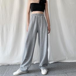 Women's Pants Grey Wide-leg Women Autumn Winter Plus Velvet Padded High-waisted Leggings Casual Loose Cotton Sweatpants Womens