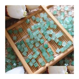 Loose Gemstones Beads Cube Natural Green Aventurine 4Mm Square With Through Hole For Jewelry Making Diy 100Pcs/Lot Drop Deliv Dhgarden Dhzb8