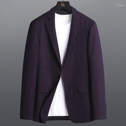 Men's Suits Blazer Slim Fit Plaid Suit Business Casual High-end Korean Jacket Wedding Party Coat