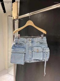 Skirts Spring And Summer Fashion Miniskirt Multi-pocket Design Work Clothes Denim Skirt L230912