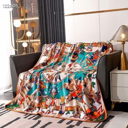 Bed Sofa H GOLD Face Brand Colourful Luxurious blanket,double-layer blanket, multi-function shawl blanket, travel blanket, flower blanket 150&150cm