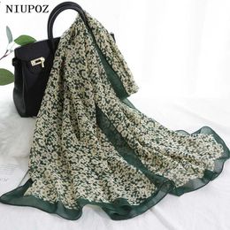 Scarves Women Foulard Small Flower Elegant Chiffon Bandana Scarf Summer Travel Sunscreen Thin Hijab Shawl 230831