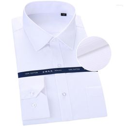 Men's Dress Shirts Classic Office Sateen Textured Solid Shirt Single Pocket Regular-fit Long Sleeve Formal Business Easy Care