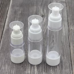 15ml 30ml 50ml Empty Airless Bottle Lotion Cream Pump Plastic Container Vaccum Spray Cosmetic Bottles Dispenser For Travel Unkwt