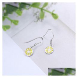 Dangle Chandelier New Design Lemon Yellow Enamel 100% Authentic 925 Sterling Sier Jewellery Hook Earrings Women Drop Delivery Dhgarden Dhchs