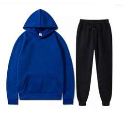 Men's Tracksuits Spring Winter Women Clothes Two Pieces Tracksuit Hoodies Joggers Set Outfits Female Fleece Sweatshirts Sweatpants KKYH