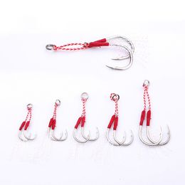 Fishing Hooks 20pairsLot Jig Lure Assist Hook Jigging Double Barbed High Carbon Steel pesca Slow 230912