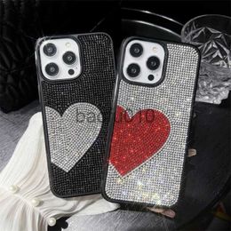 Cell Phone Cases Cute Love Glitter Diamond Phone Case For iPhone 15 14Pro 12 13 14 Pro Max Cases Luxury Bling Rhinestone Silicone Cover x0912 x0913
