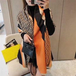 22% OFF Plaid cashmere autumn and winter super long jacquard F double sided shawl for women's students Korean version thickened scarf
