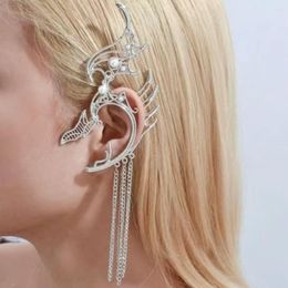 Backs Earrings No Piercing Tassel Ear Clips Women Chain Unisex Dragon Cuffs Accessories