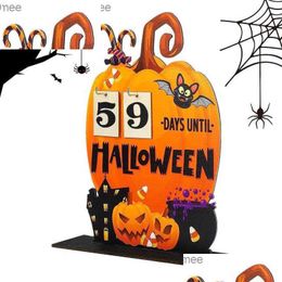 Calendar Wholesale Wooden Halloween Advent Festival Table Decoration Hollow Family Room Apartment Z230811 Drop Delivery Office School Dh6Sg