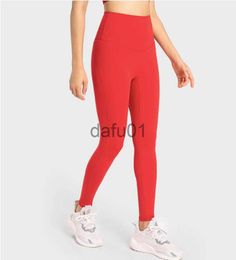 Active Pants L-352 Nude Sports Gym Leggings Running Fitness Cropped Yoga Pants Women's High Waist Hip Lifting Slim Tights x0912