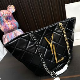 Luxury Female Casual Tote Y Designer Woman Shoulder Bag Fashion Handbags Black Letter Shopping Bag Chain Shoulder Strap Purses Le Paquet Tot