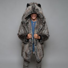 Men's Fur Faux Fur Casual Imitation Fur Jacket Coat Men's Winter Casual Warm Mink Coats Men's Long Coat Fur Winter 230911