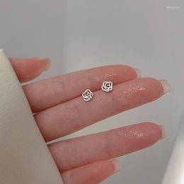 Stud Earrings Rose Flower Women French Mini Small And Simple Sleeping Invisible Free Pick Jewelry Wholesale