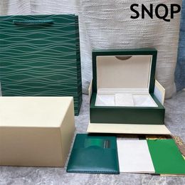 Watch Boxes Cases Factory Wholesale Luxury Designer Mans Green Can Customised Book Card Tags DATE Watches Gift Woody Case Waterproof 230911