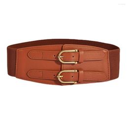 Belts Women Faux Leather Elastic Waist Belt Vintage Wide Cinch For Dress