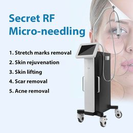 2023 gold new vertical style rf microneedling machine for acne skin stretch mark anti aging treatment