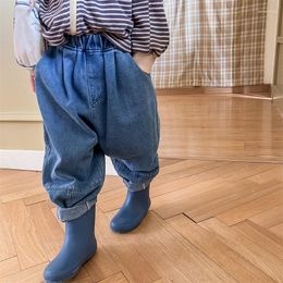 Trousers 2023 Fashion Children Casual Pants Solid Girls Harem Autumn Kids Denim Cotton Baby Boy Jeans Clothes