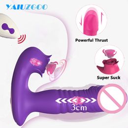 Adult Toys Thrusting Telescopic Vibrator For Women Dildo Clitoral Sucking Vibrators Remote Control Vaginal Clit Stimulator Sex 230911