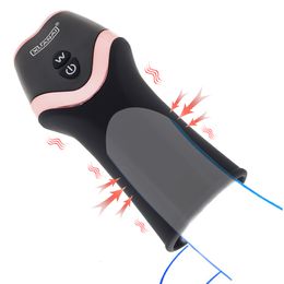 Adult Toys Penis Pump Vibrator 12 Speed Male Masturbator Delay Trainer Automatic Glans Stimulate Exercise Oral Sex for Men 230911
