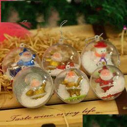 Christmas Decorations Romantic Design Ball Transparent Can Open Plastic Clear Bauble Ornament Gift Present Drop Delivery Home Garden F Dhc5G