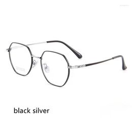 Sunglasses Frames 51mm Retro Pure Titanium Frame 2023 Polygonal Myopia Glasses Woman Men Optical Eyeglasses 88313