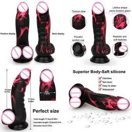 Nxy Dildos Big Dick Skin Realistic Penis Soft Sex Huge Dildo Anal Female Masturbator Not Double layer Silicone Suction Cup for Women 220420