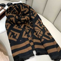 30% OFF scarf Autumn and Winter New Scarf ins Korean Version F Letter Cashmere Double sided Warm Shawl Fashion Versatile Thickened Couple Style