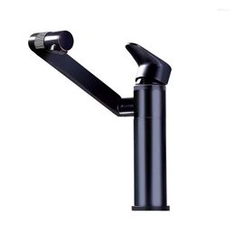 Bathroom Sink Faucets 2023 Style Black Brass Basin Faucet Water Tap Multifunctional 360 Degree Modern