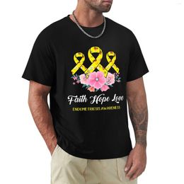 Men's Polos Faith Hope Love Endometriosis Awareness T-Shirt Black T Shirt Boys Shirts Heavyweight For Men