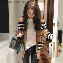 Men's Sweaters Sweaters Knitwear women's cardigan jacket V-neck striped 2021 new sexy loose all-match women's long-sleeved sweater sheep S-3XL L230912