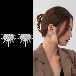 Luxury Fashion Wing Earrings for Women White Cubic Zirconia Brilliant Female Accessories Party Statement Jewelry Gift