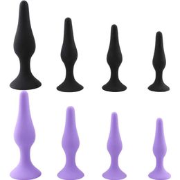 Massage Items 4 Sizes Silicone Anal Plug Beads Butt Plug for Beginner Sex Toys for Men Gay Anus Dilator Prostate Massager No Vibra2379