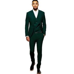 Men's Suits & Blazers Latest Design Dark Green Groom Tuxedos Groomsmen Custom Made Man Mens Wedding Party Jacket Pants Vest266D