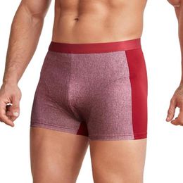 Underpants Men Underwear Sexy Boxer Briefs Shorts U Convex Pouch Lingerie Middle Waist Panties BuLifting Scrotum Bulge