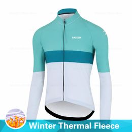 Cycling Shirts Tops SALEXO Winter Clothing Men Thermal Fleece Top Jersey Sport Bike MTB Riding Warm Jackets 230911