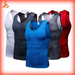 New 2020 Compression Fitness Tights Tank Top Quickly Dry Sleeveless Gym Clothing Summer Workout Running Vest Sports Shirt Men211g