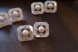 Stud Earrings MOXI Fashion Front & Back Imitation Pearl Ear Earbobs