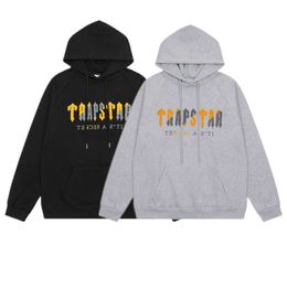 69vo Men's Hoodies Sweatshirts Trendy Trapstar Yellow Grey Towel Embroidered Couple Loose Relaxed Hooded Hoodie